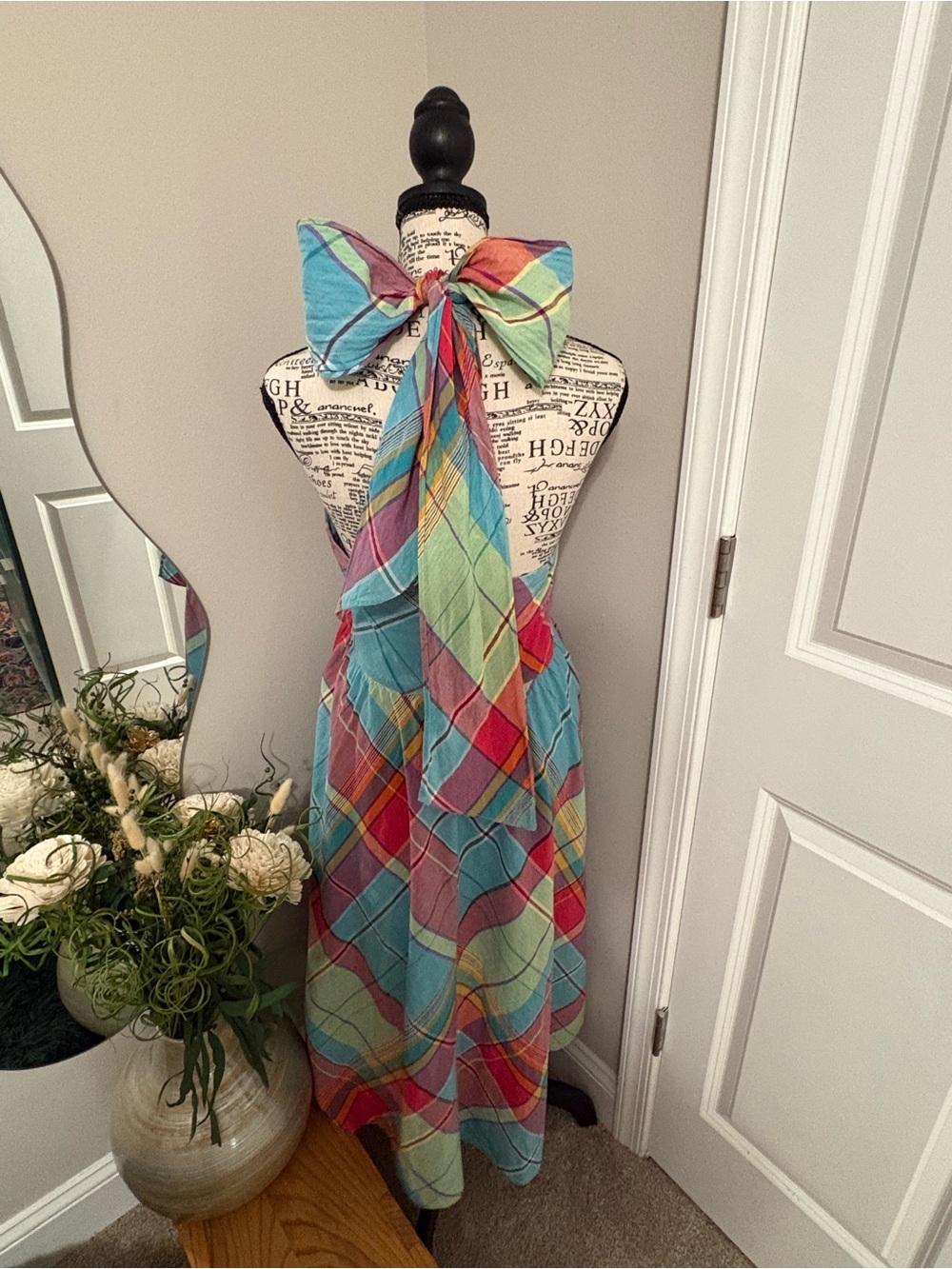 Ralph Lauren Handwoven Madras Cotton Wrap Maxi Skirt Convertible Dress - Picture 2 of 12